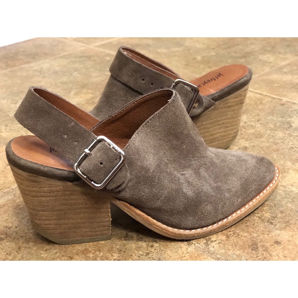 Suede mules sling back booties shooties